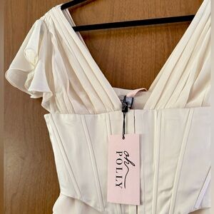 Oh Polly Cream Corset Dress - NWT